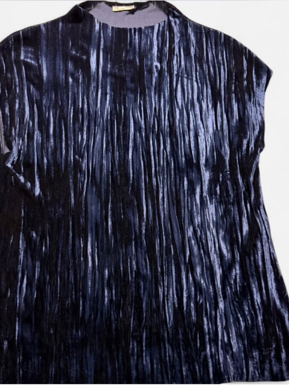 Zara WB collection Blue Navy Glamour Velvet Blouse Size Small Trending Brand